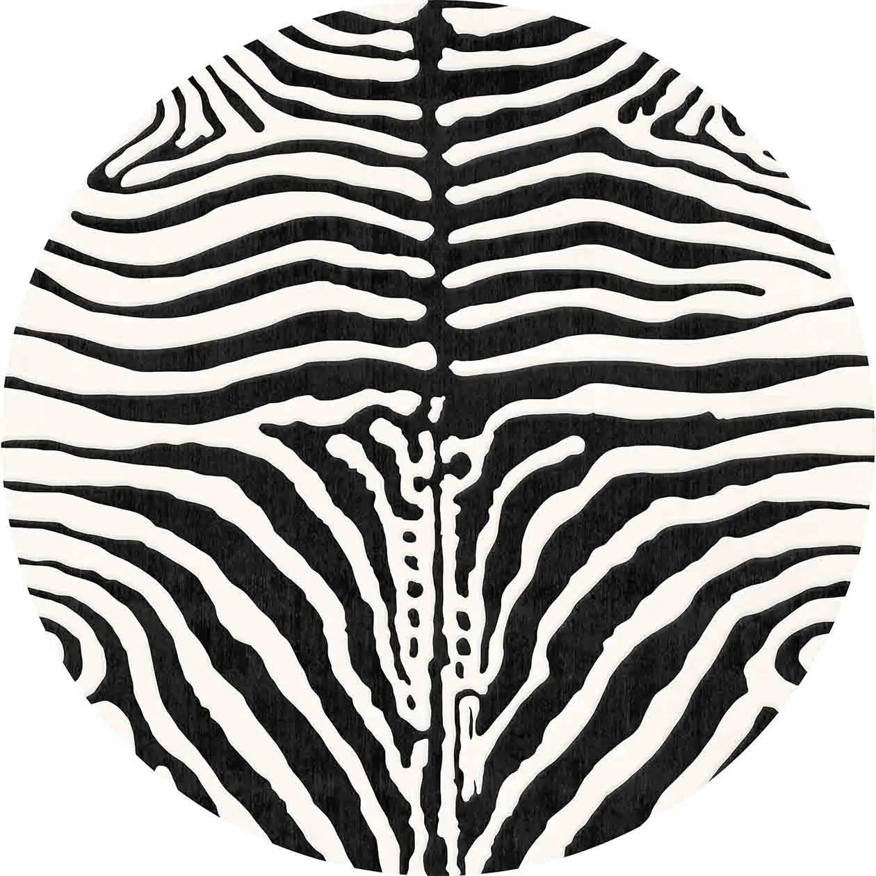 Rund Teppich - Zebra (schwarz/weiß)