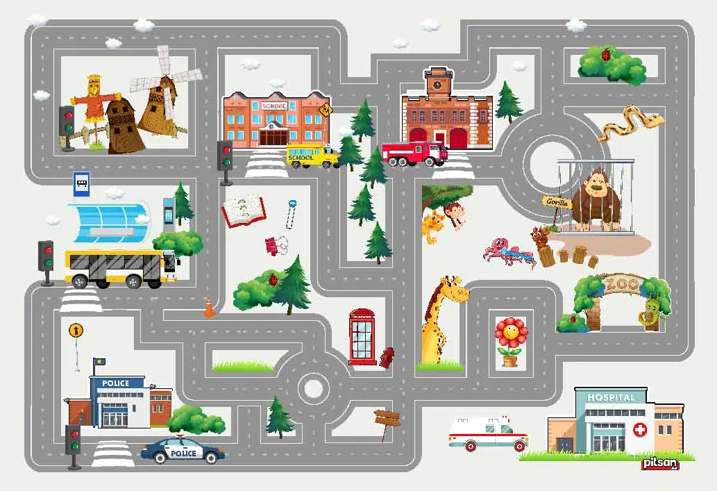 Kinderteppich - City Street (multi)