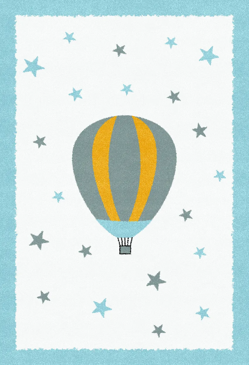 Kinderteppich - Alone Balloon (blau)