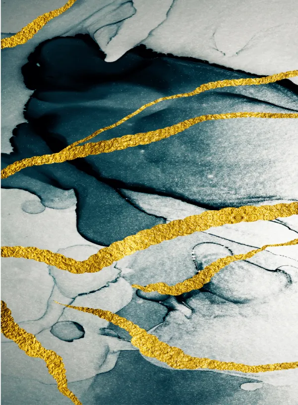 Wilton-Teppich - Alvaro (blau/weiß/gold)