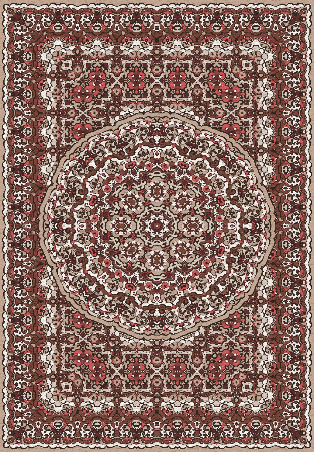 Wilton-Teppich - Odette (rot/multi)