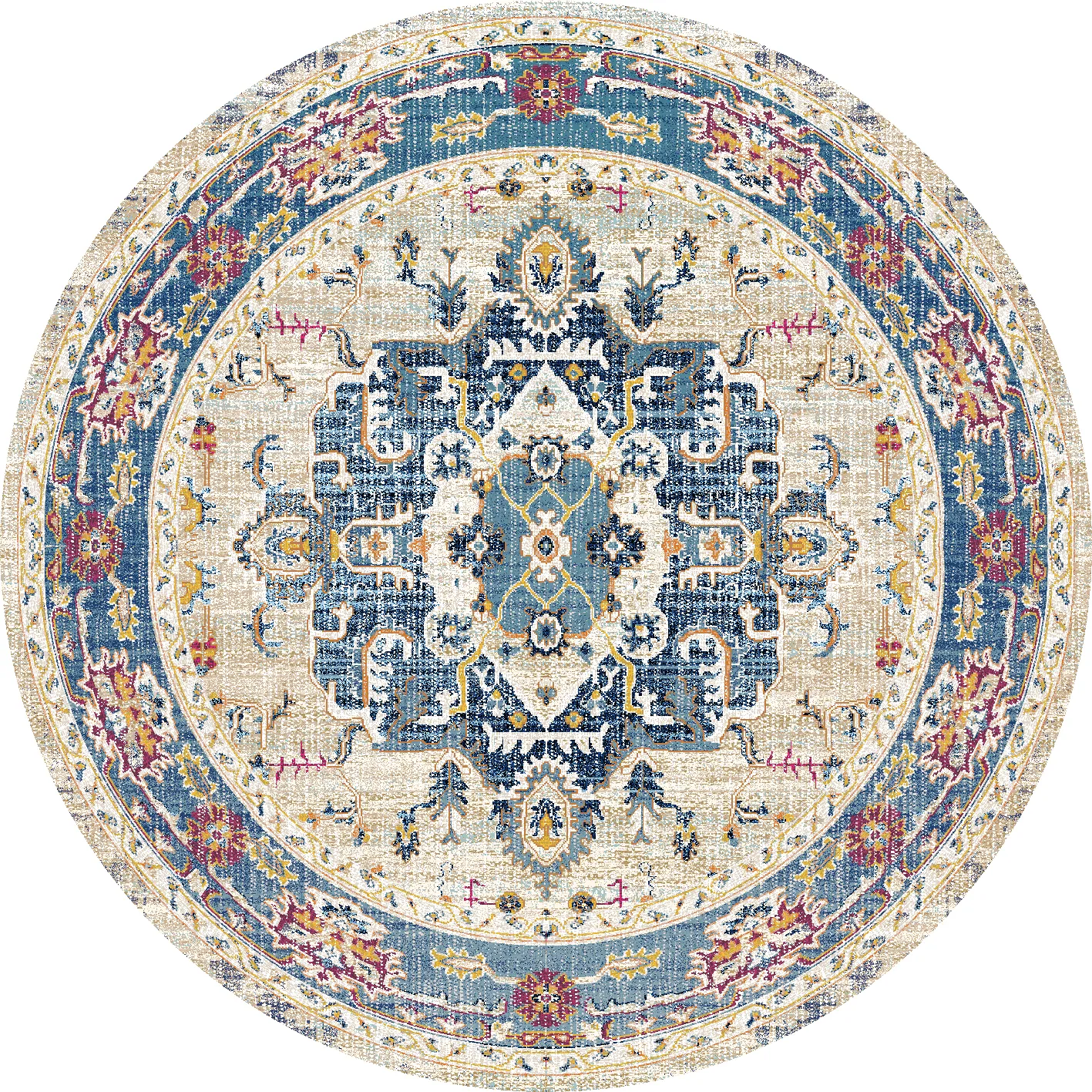 Rund Teppich - Siliana (blau)