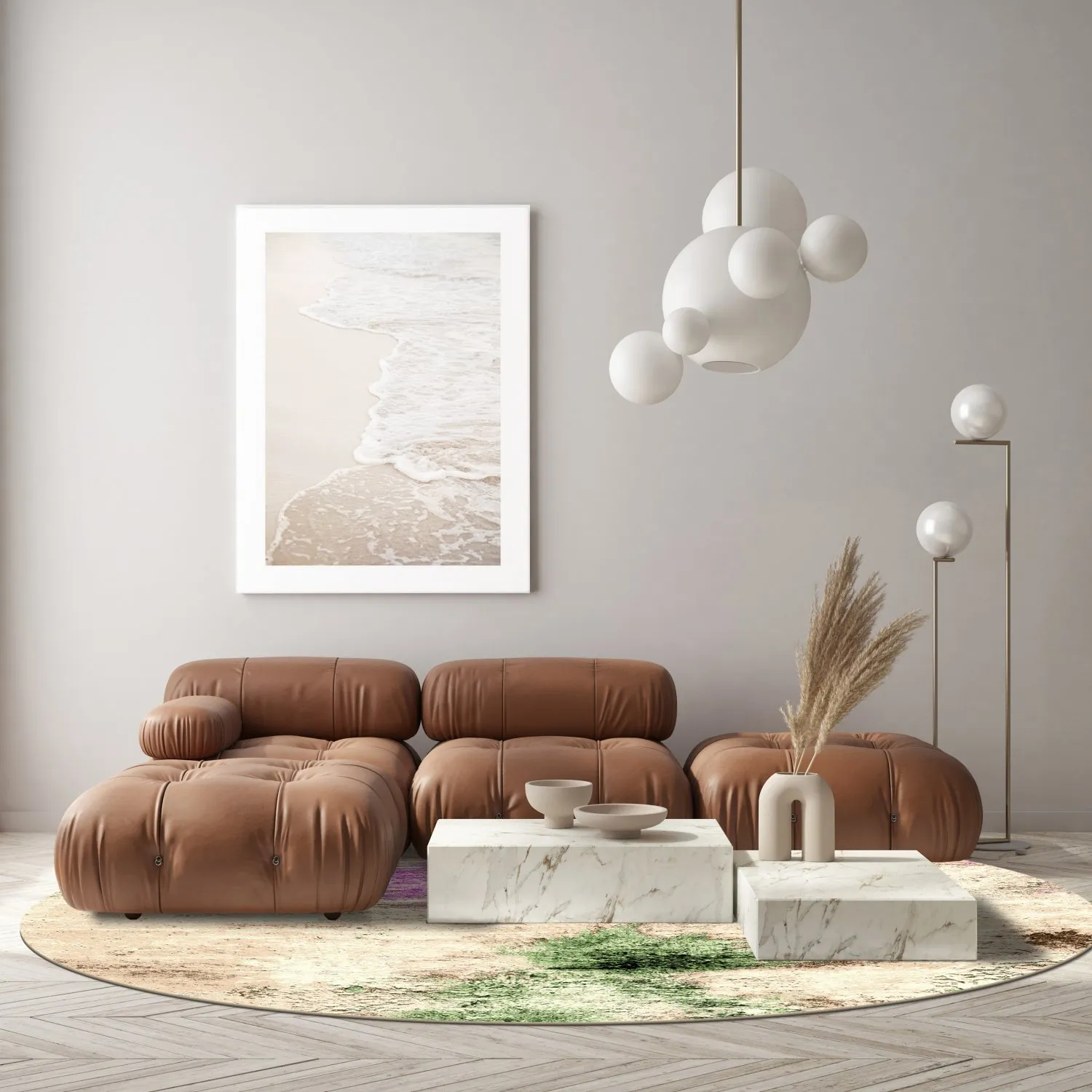 Rund Teppich - Dimos (beige/multi)