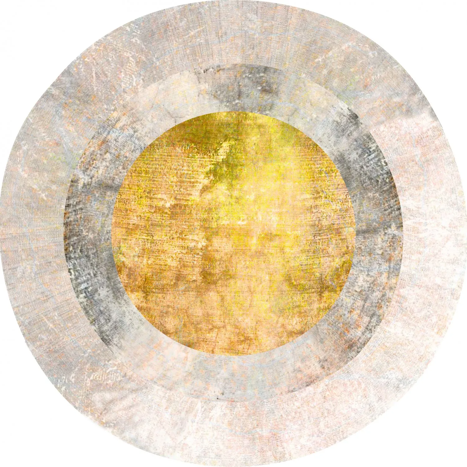 Rund Teppich - Budoni (grau/beige/gelb)