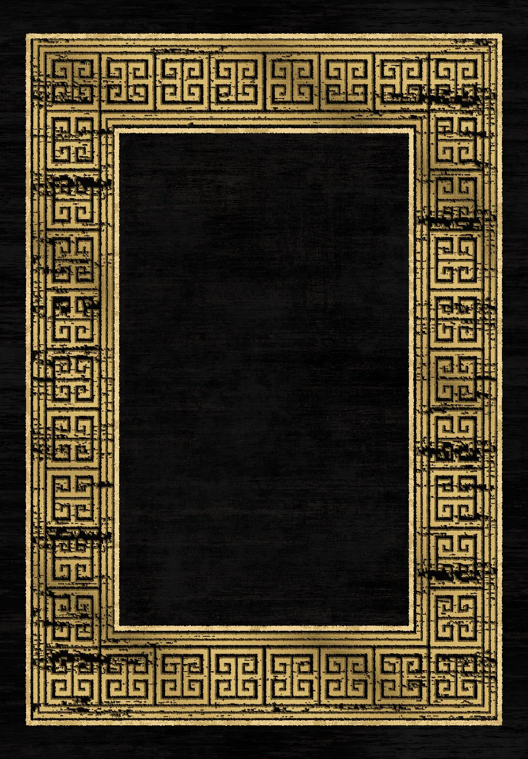 Wilton-Teppich - Tilos (schwarz/gold)