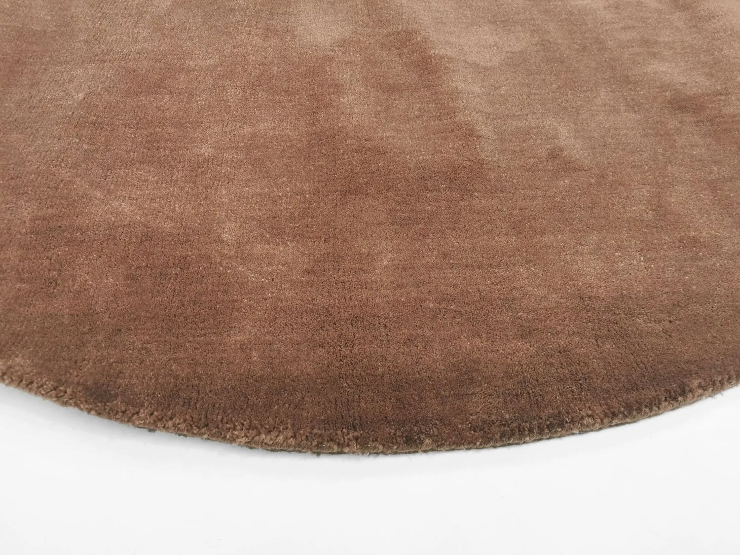 Rund Teppich - Recycled PET with viscose look (braun)