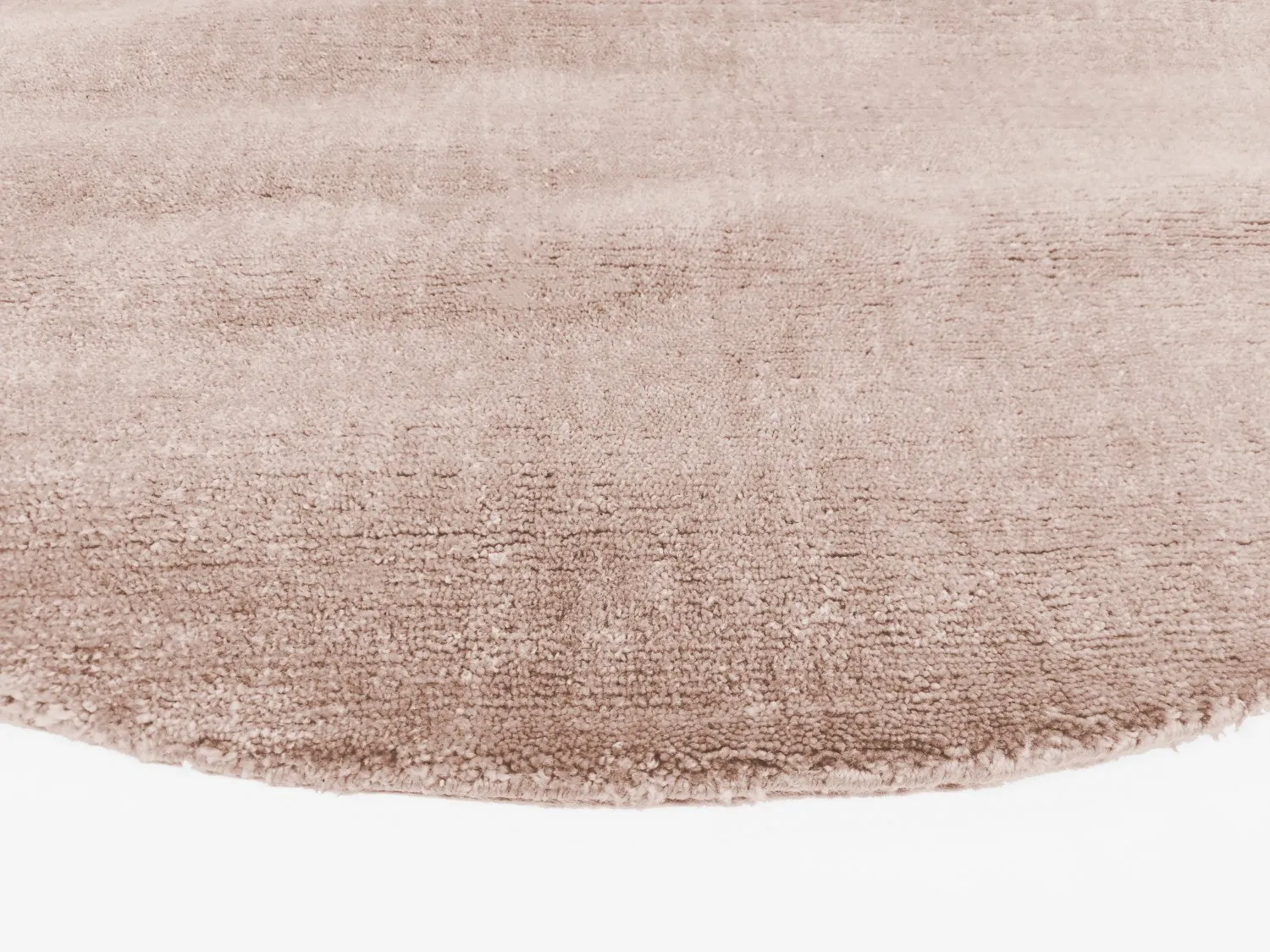 Rund Teppich - Recycled PET with viscose look (hellbraun)