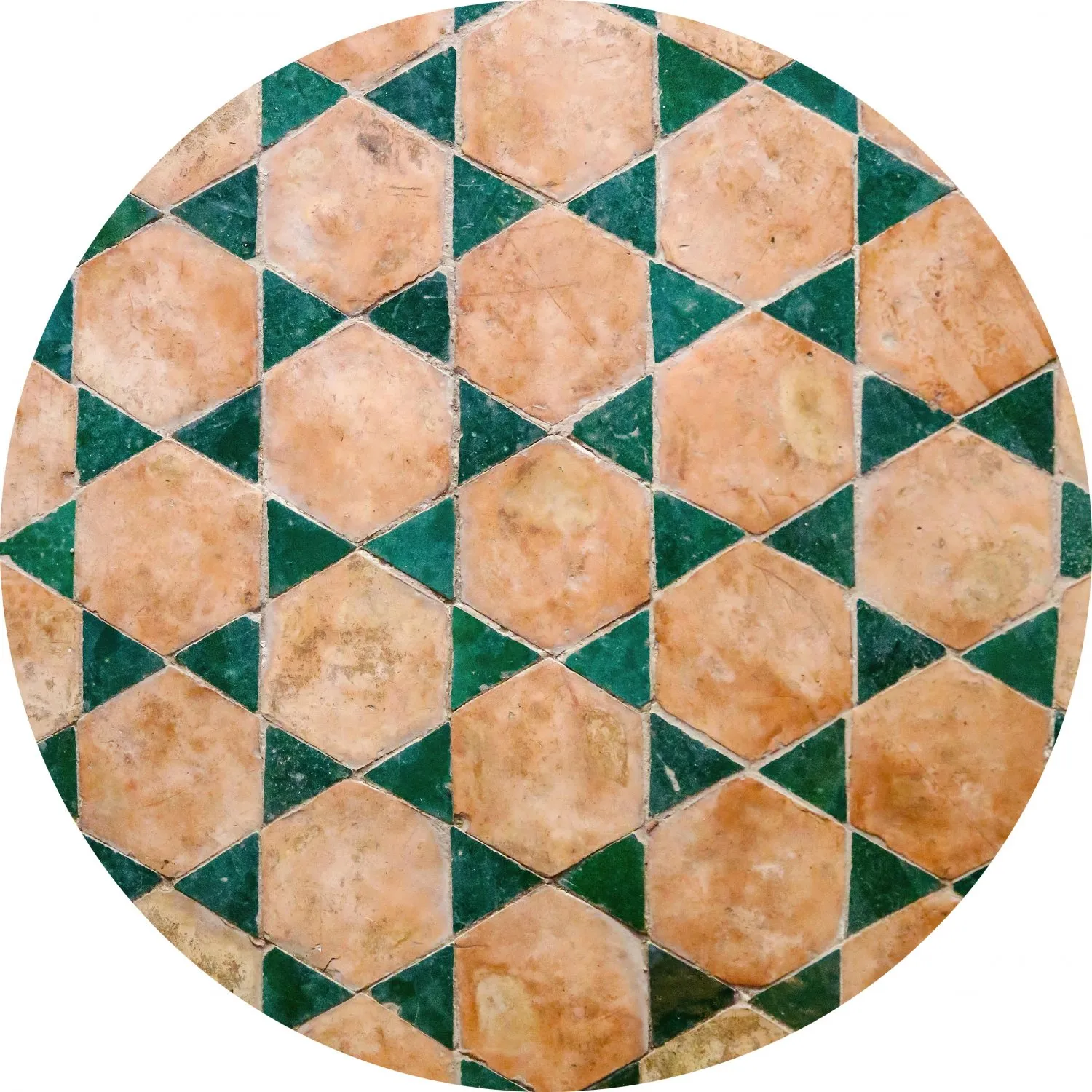 Rund Teppich - Calvi (beige/grün)