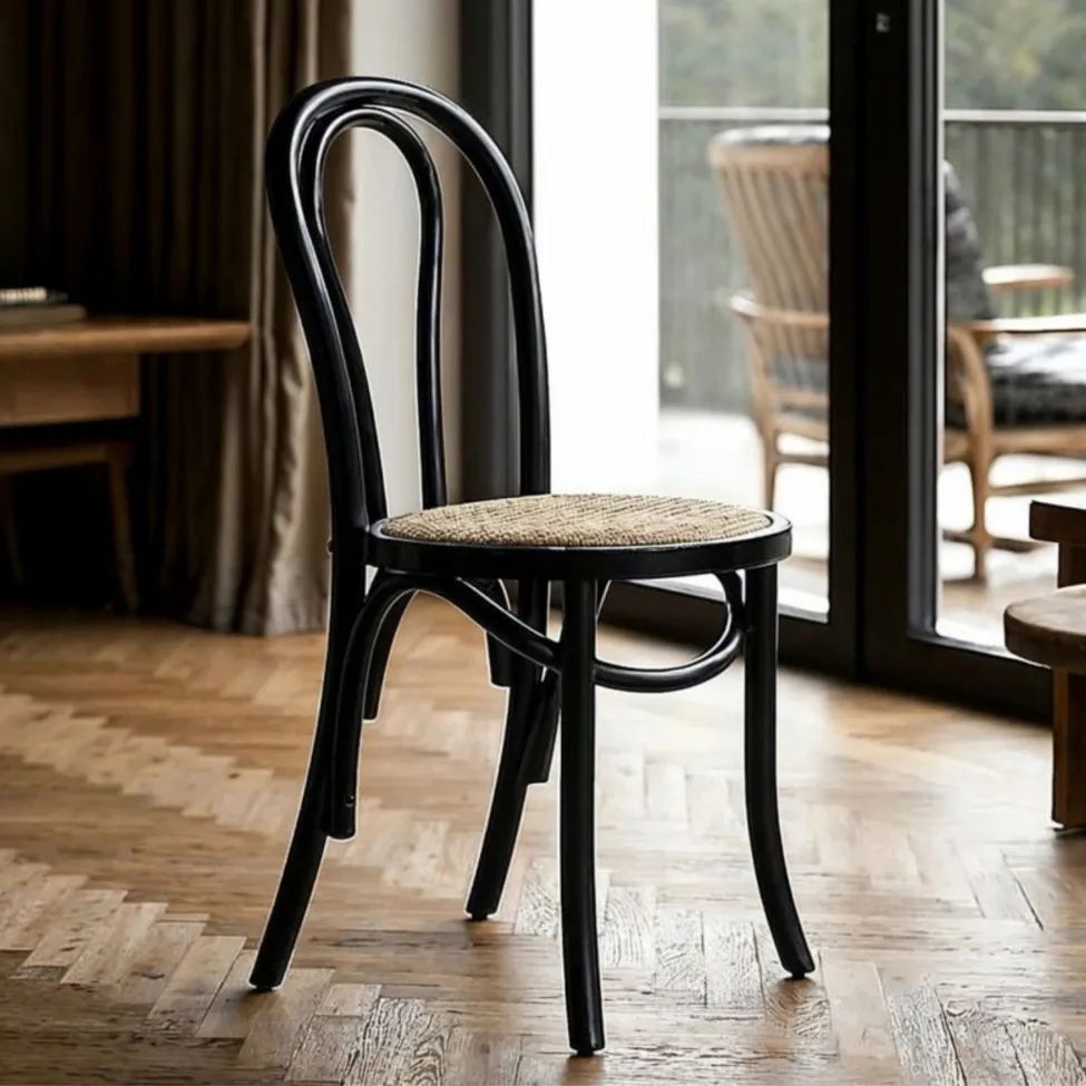 Stuhl - Bistro (rattan/schwarz) - 2 Stck.