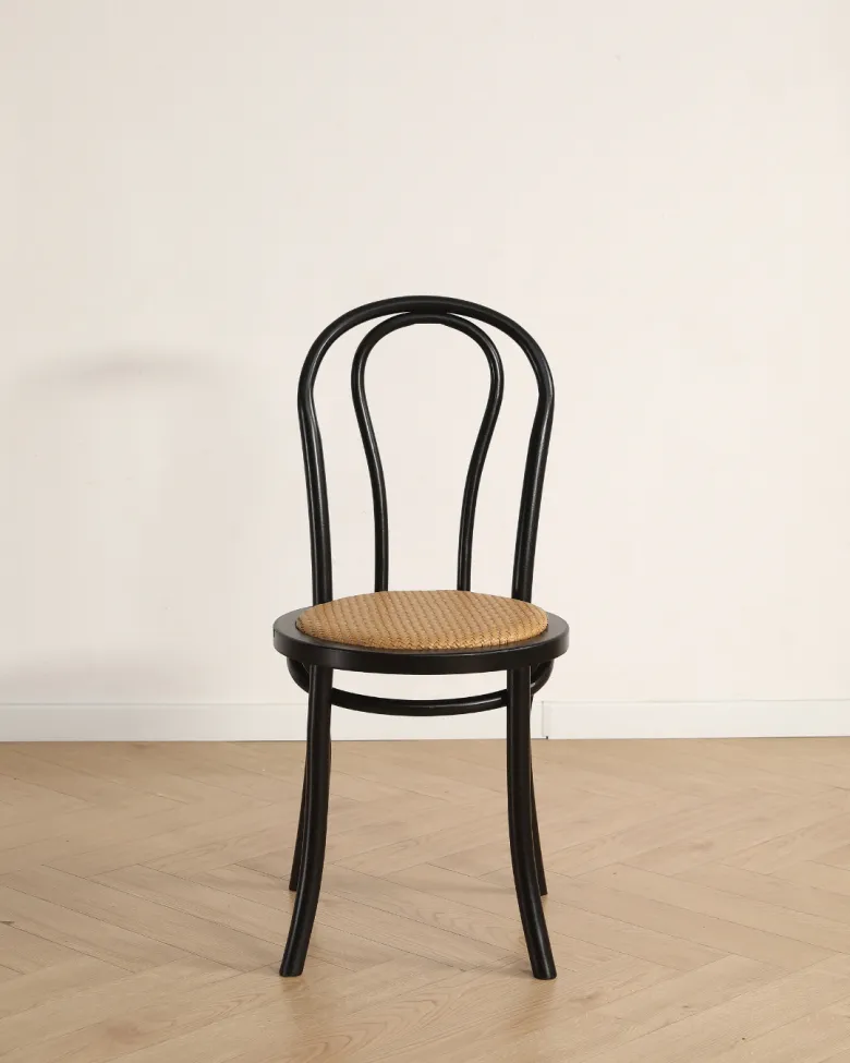 Stuhl - Bistro (rattan/schwarz) - 2 Stck.