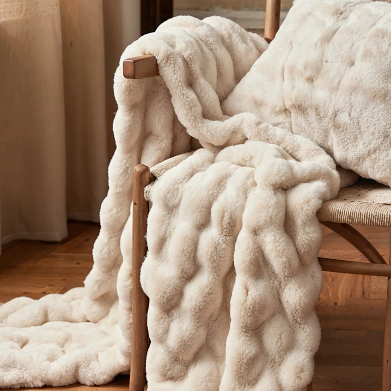 Decken - Aranga Bubble Throw (beige)