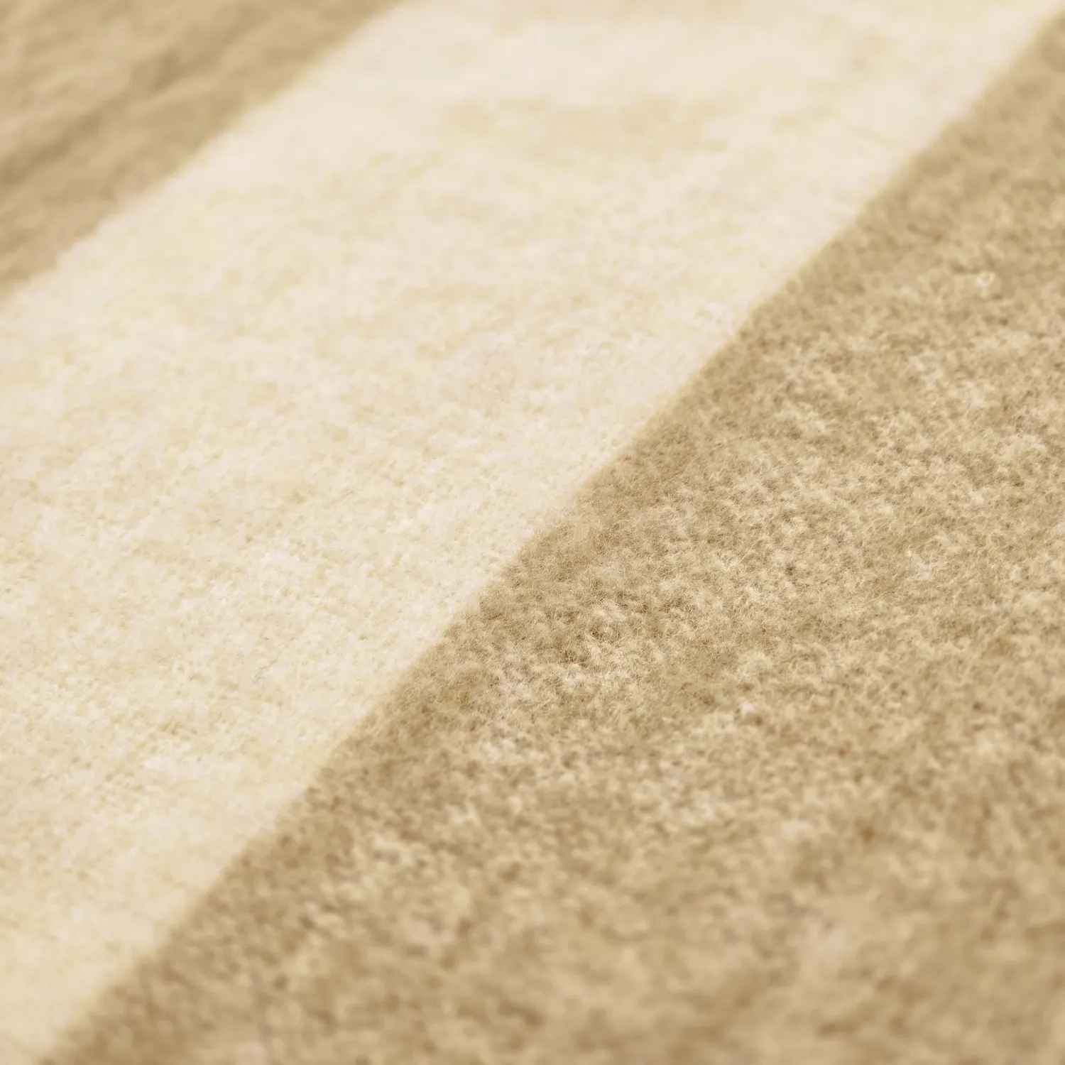 Decken - Wolldecke im Mischgewebe - Beatriz Stripe (beige/weiß)
