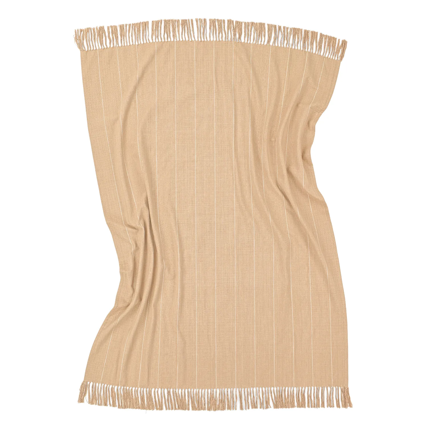 Decken - Baumwolldecke - Martina Stripe (beige/weiß)