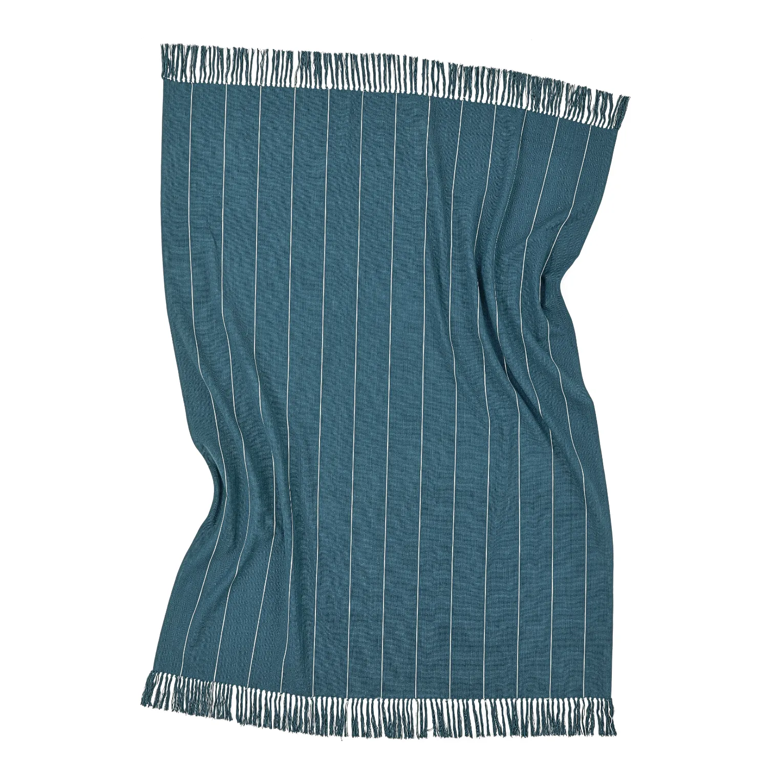 Decken - Baumwolldecke - Martina Stripe (blau/weiß)