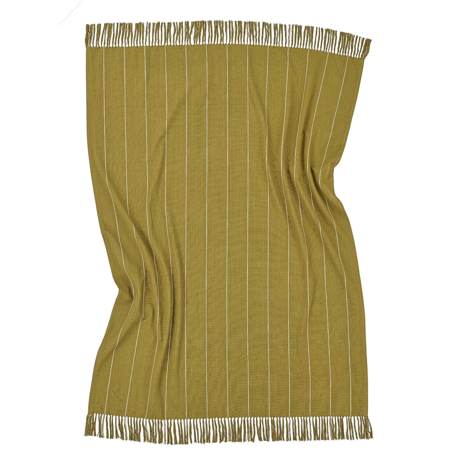 Decken - Baumwolldecke - Martina Stripe (grün/weiß)