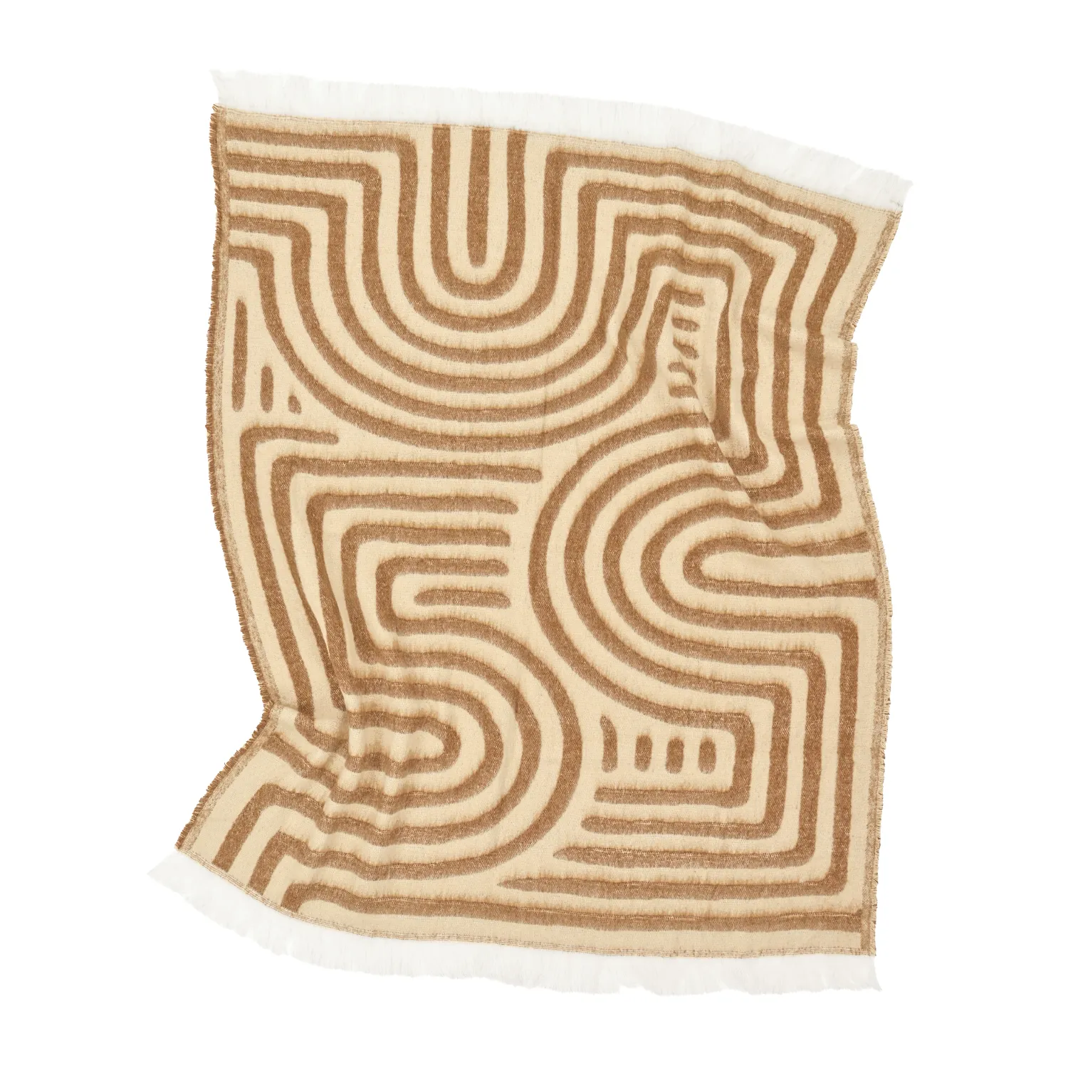 Decken - Wolldecke im Mischgewebe - Melody (braun/beige)