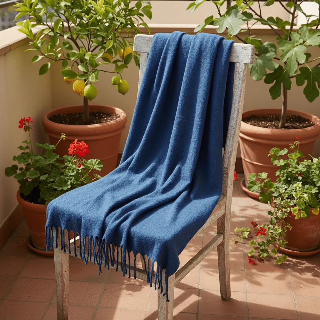 Decken - Wolldecke im Mischgewebe - Samantha (marineblau)