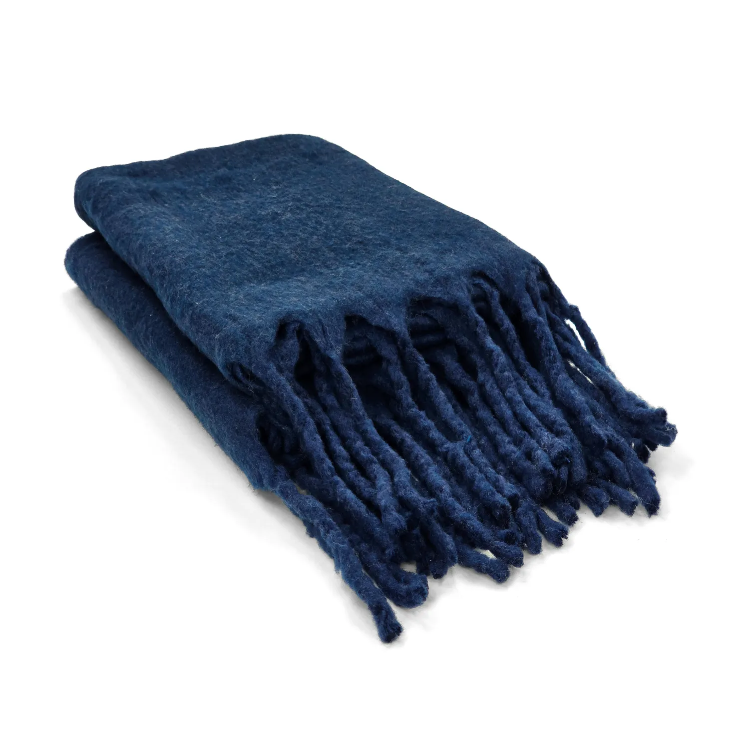 Decken - Wolldecke im Mischgewebe - Samantha (marineblau)