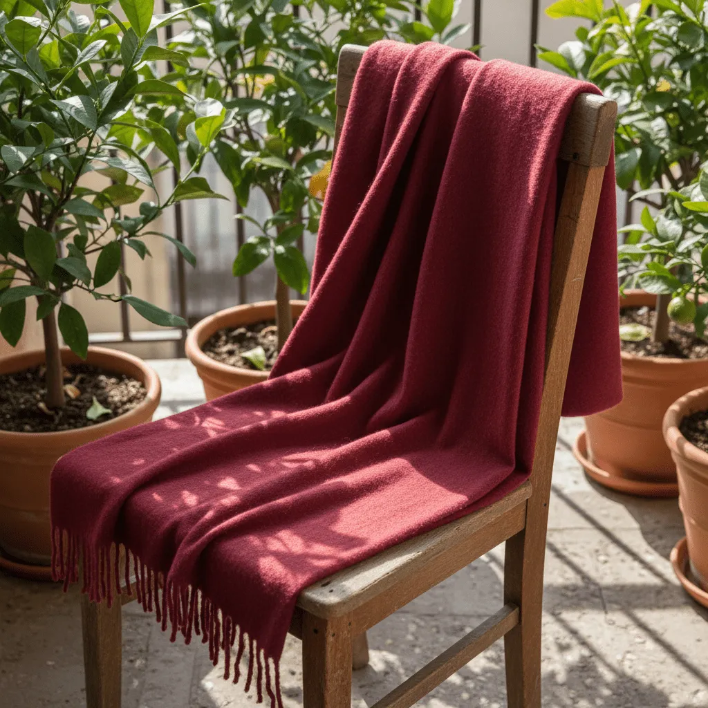 Decken - Wolldecke im Mischgewebe - Samantha (dunkelrot)