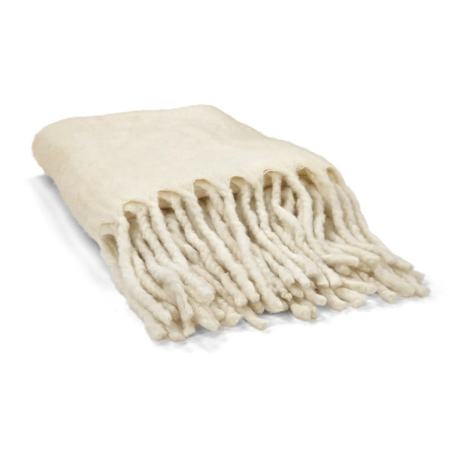 Decken - Überwurf aus Wollmischung - Samantha (offwhite)