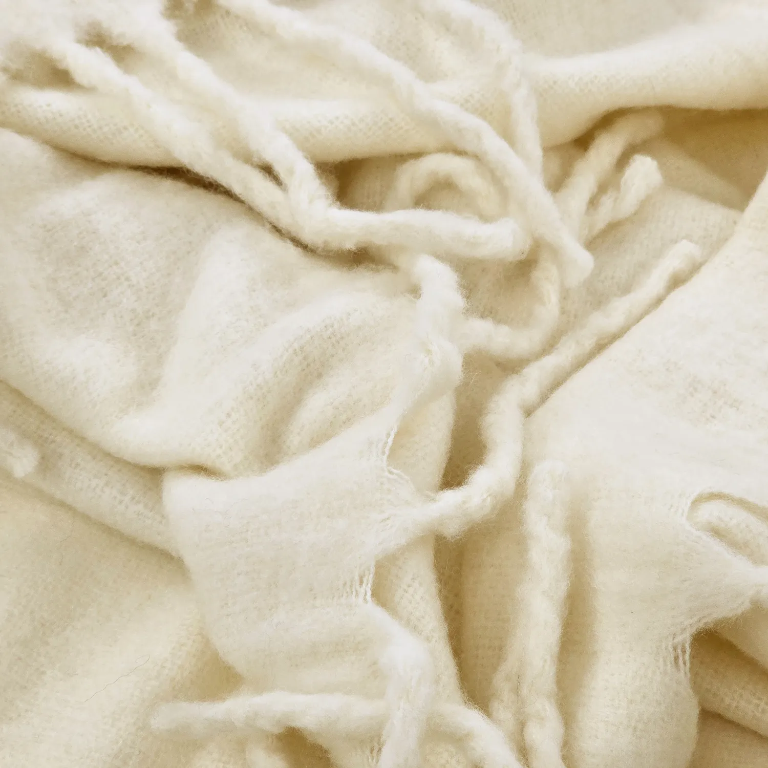 Decken - Überwurf aus Wollmischung - Samantha (offwhite)