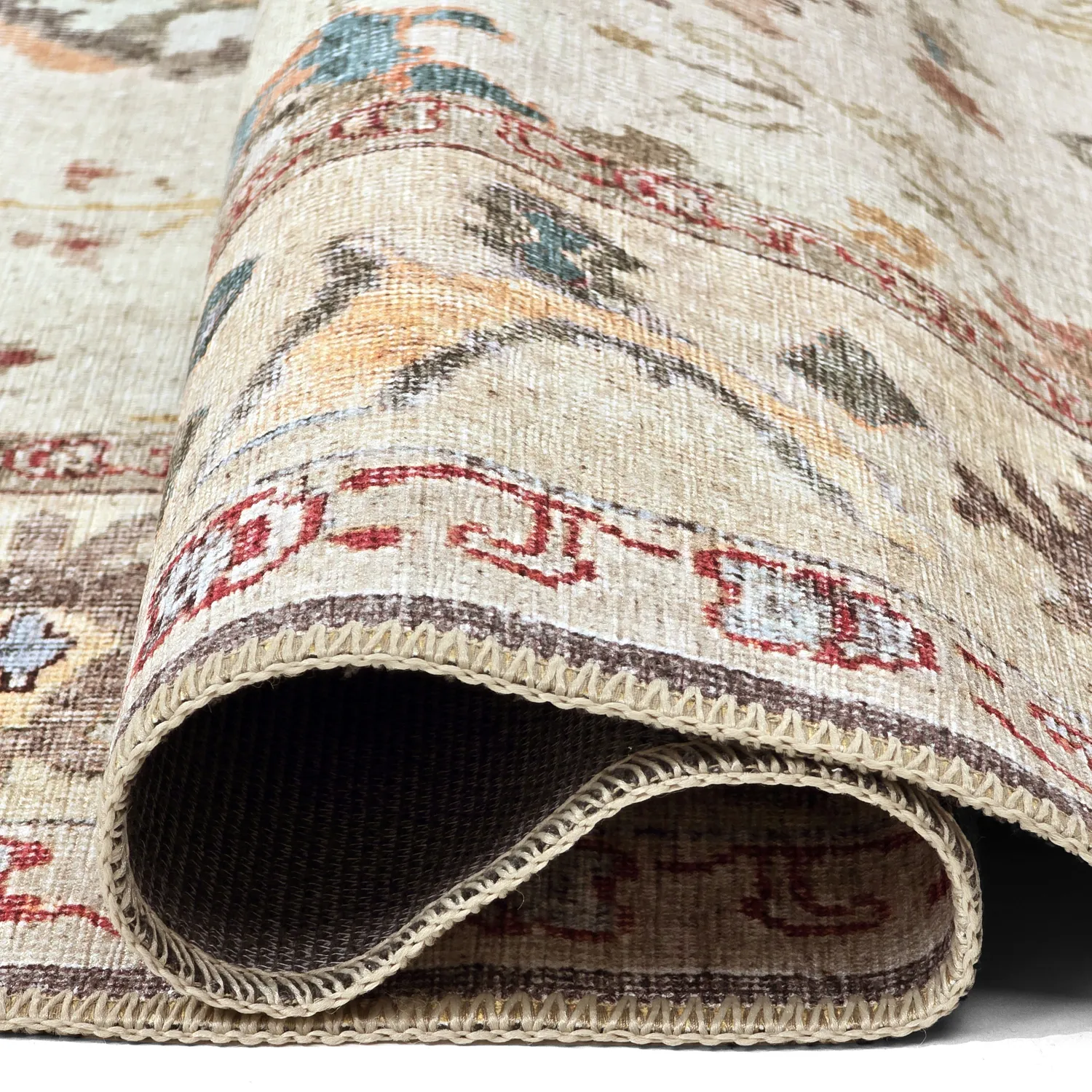 Flachgewebter Teppich - Adira (grau/rosa)
