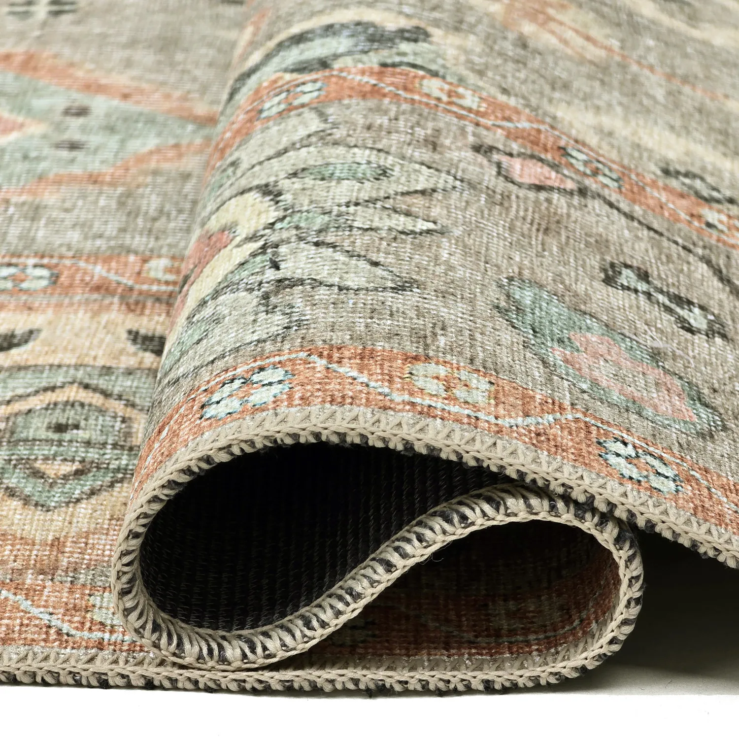 Flachgewebter Teppich - Amena (blau)