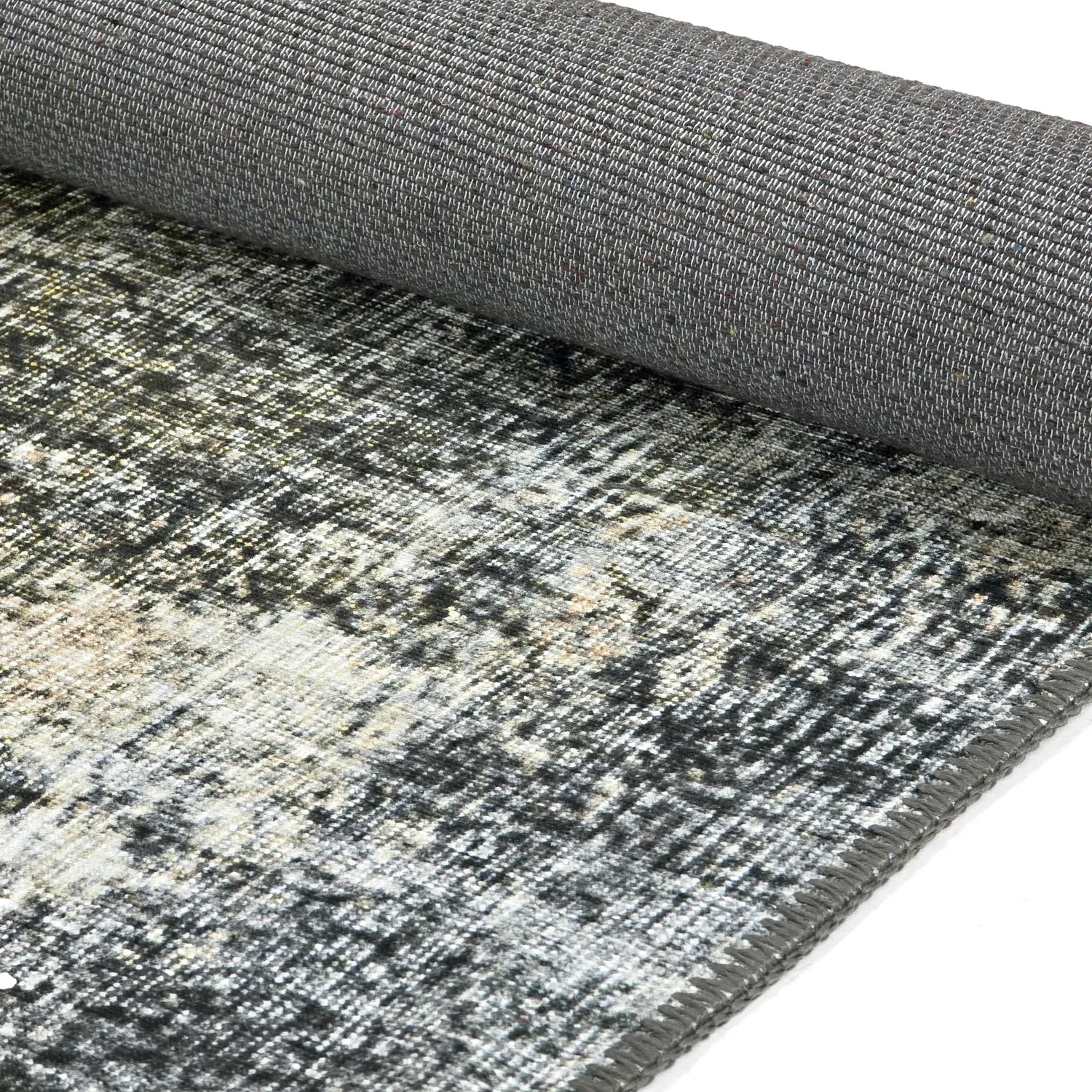 Flachgewebter Teppich - Bechar (schwarz/mehrfarbig)