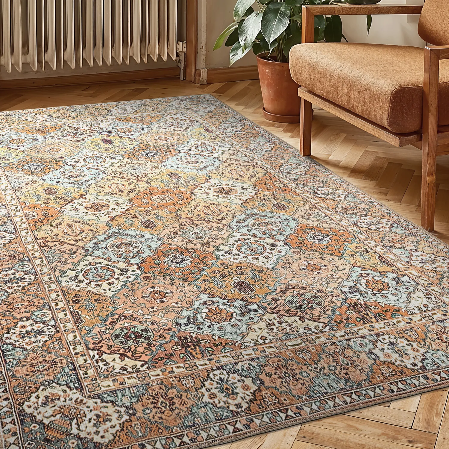 Flachgewebter Teppich - Berelina (beige/mehrfarbig)
