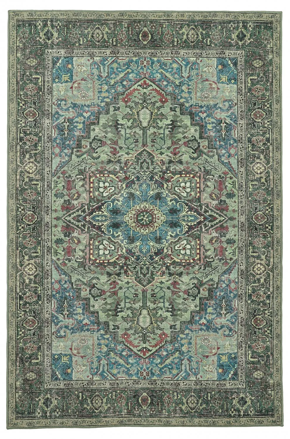 Flachgewebter Teppich - Birjand (grün)
