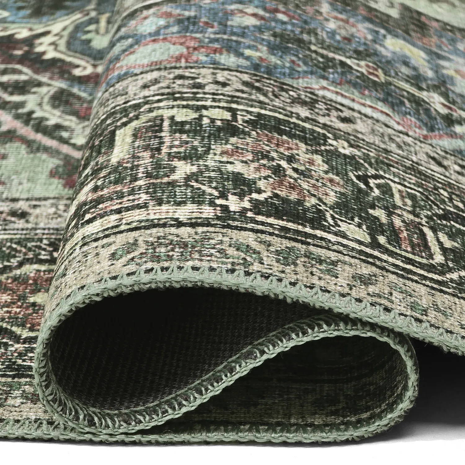 Flachgewebter Teppich - Birjand (grün)