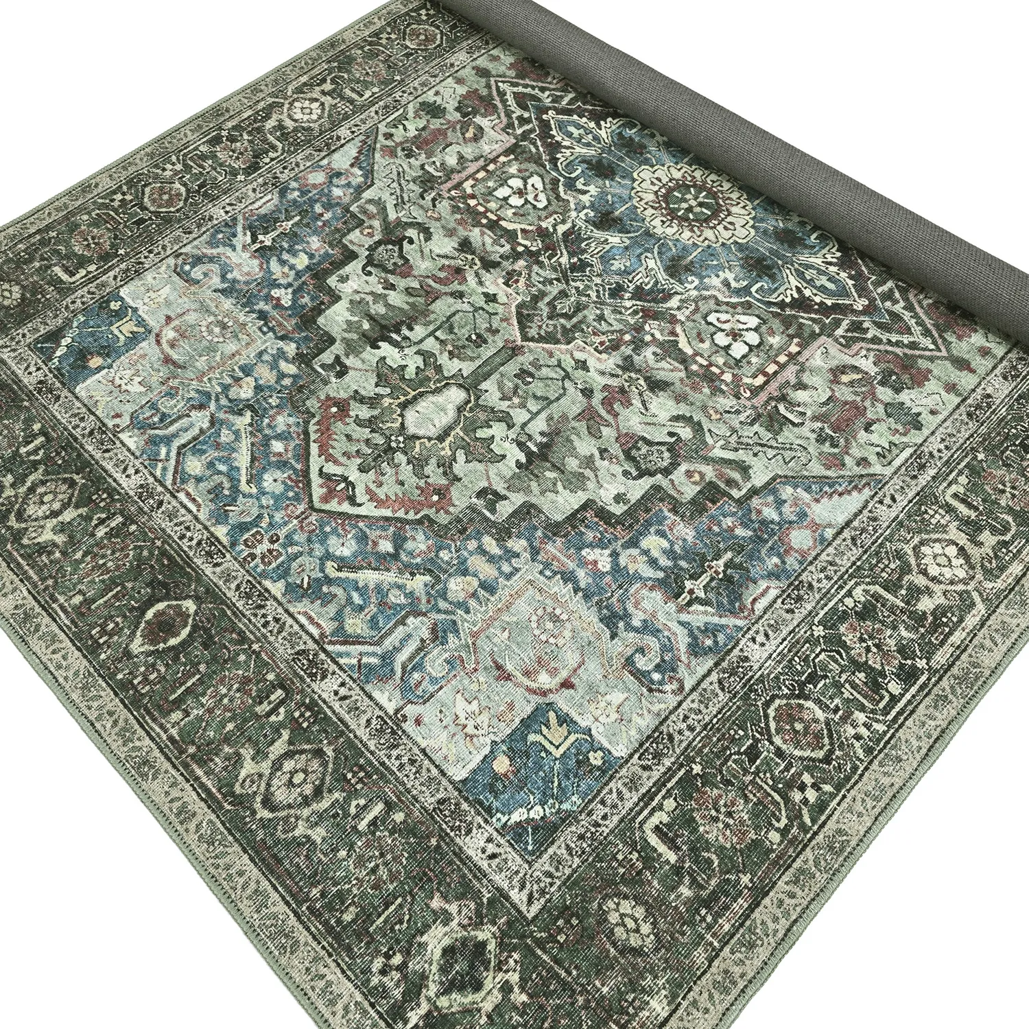 Flachgewebter Teppich - Birjand (grün)