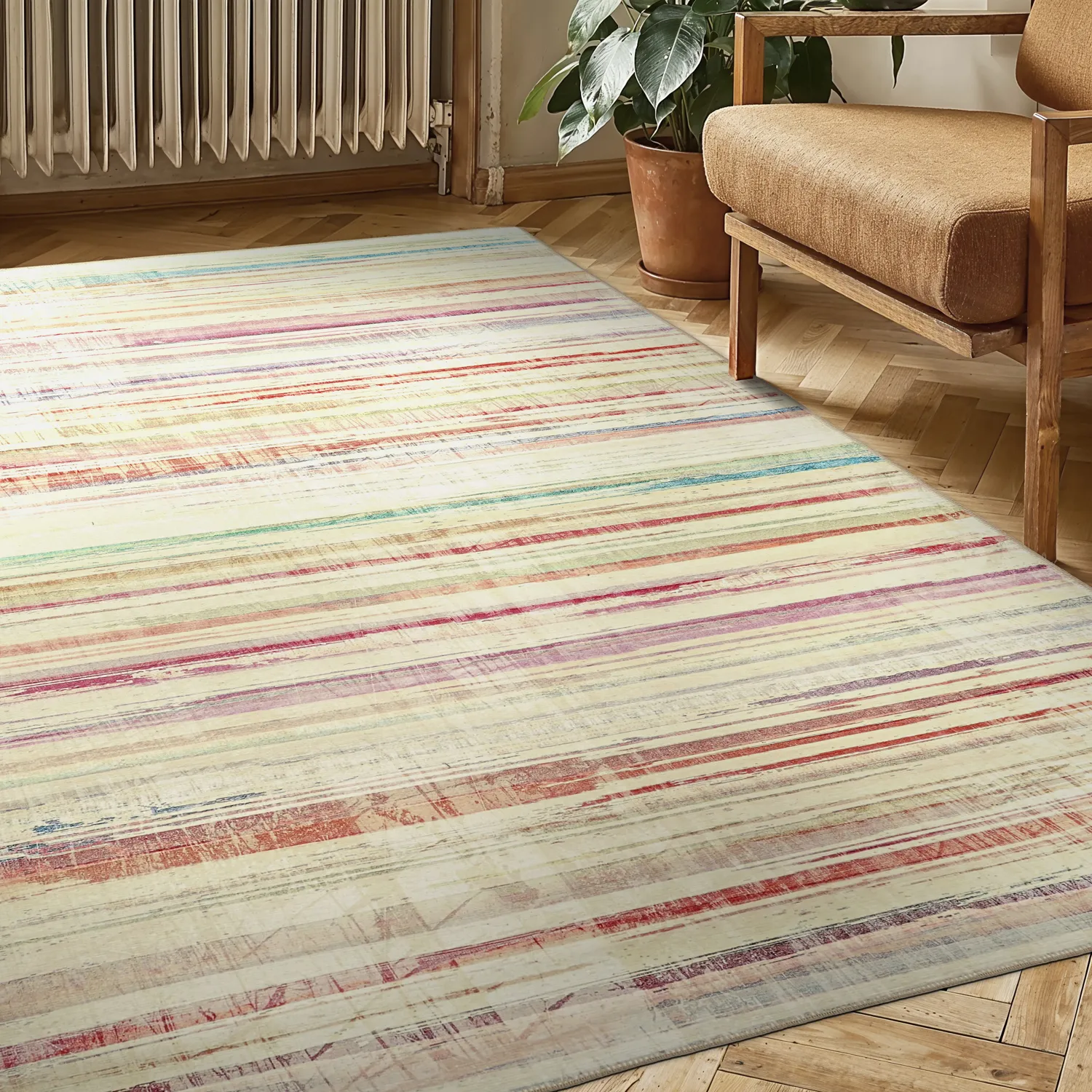 Flachgewebter Teppich - Delara (beige/mehrfarbig)