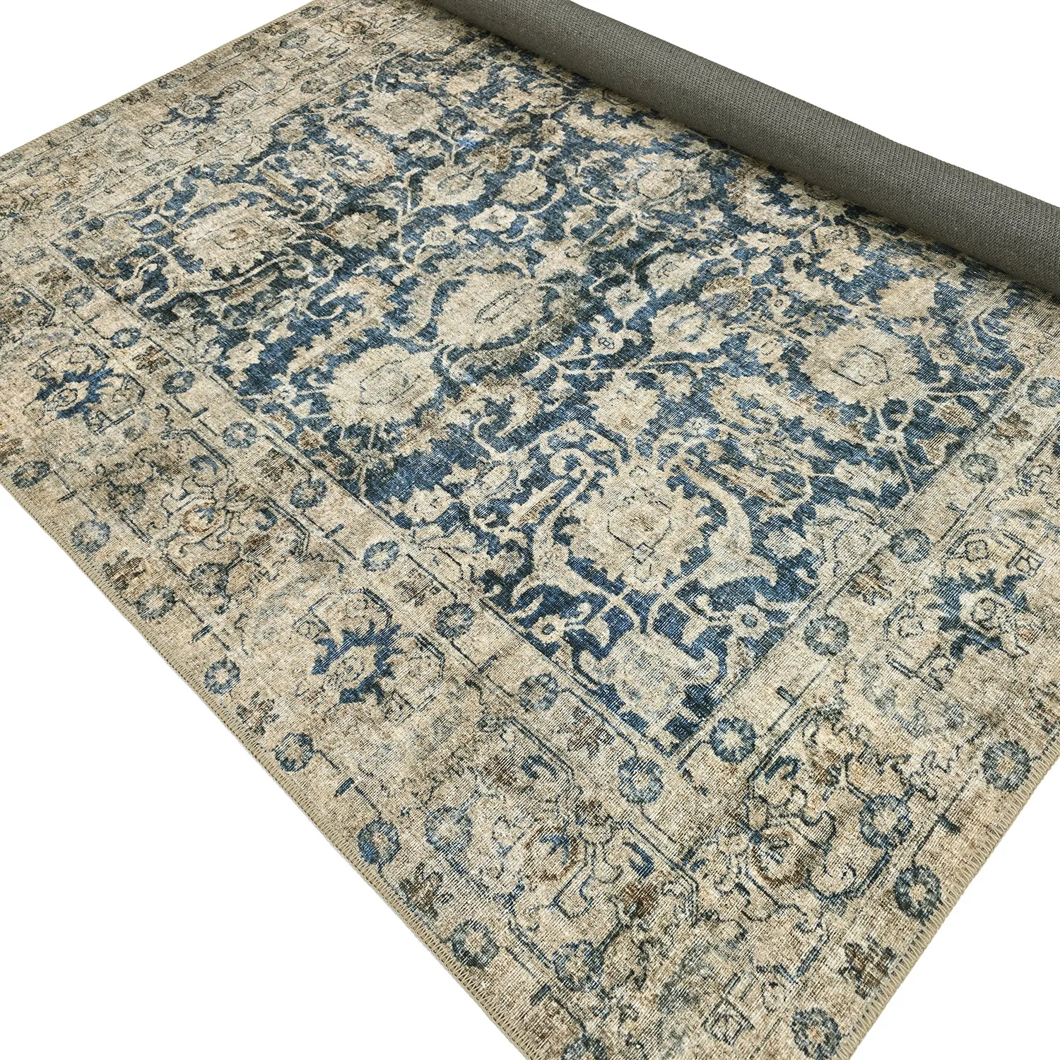 Flachgewebter Teppich - Delvar (blau)