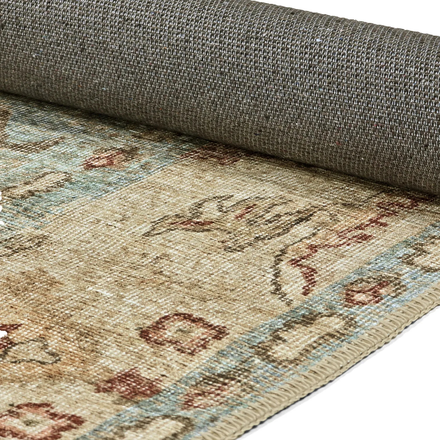 Flachgewebter Teppich - Layla (hellblau)