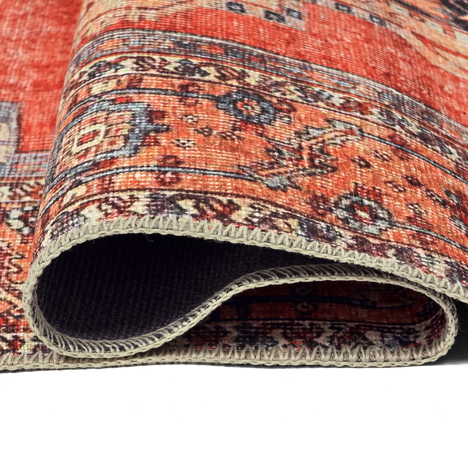 Flachgewebter Teppich - Madevan (rot)