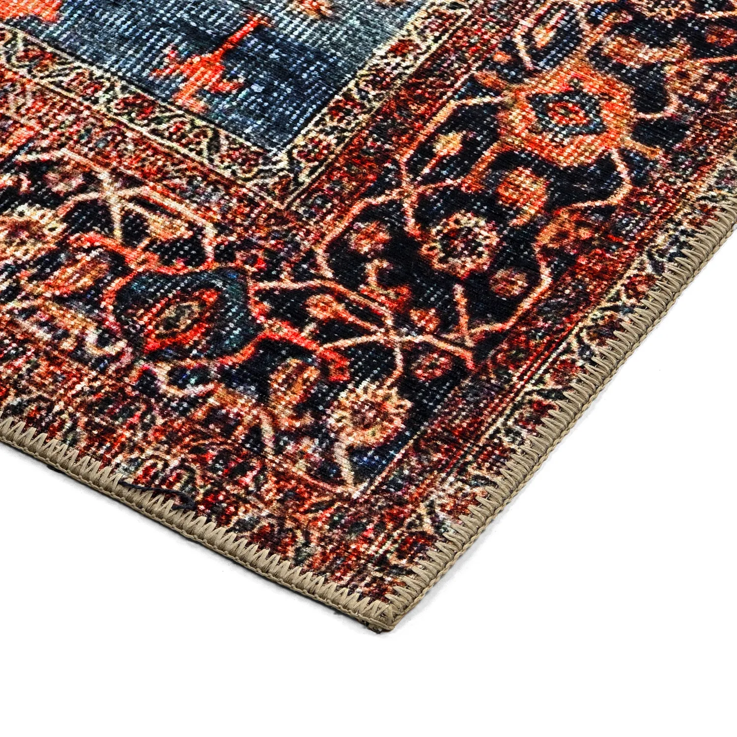 Flachgewebter Teppich - Mandalay (rot)