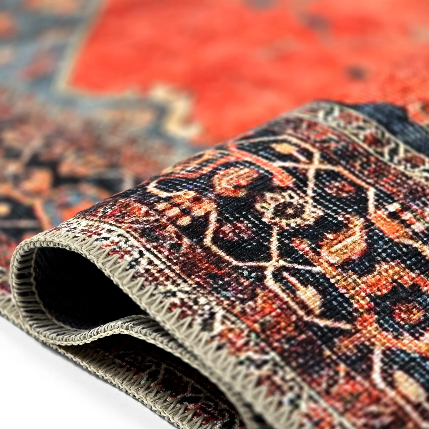 Flachgewebter Teppich - Mandalay (rot)