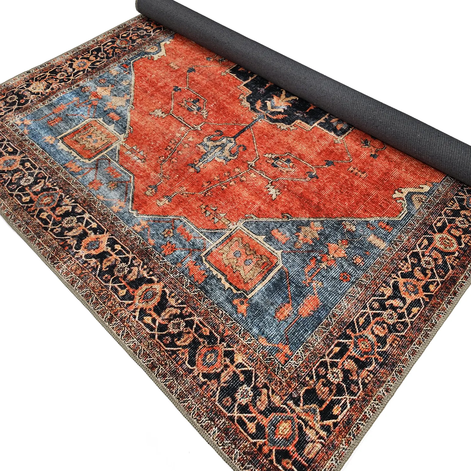 Flachgewebter Teppich - Mandalay (rot)