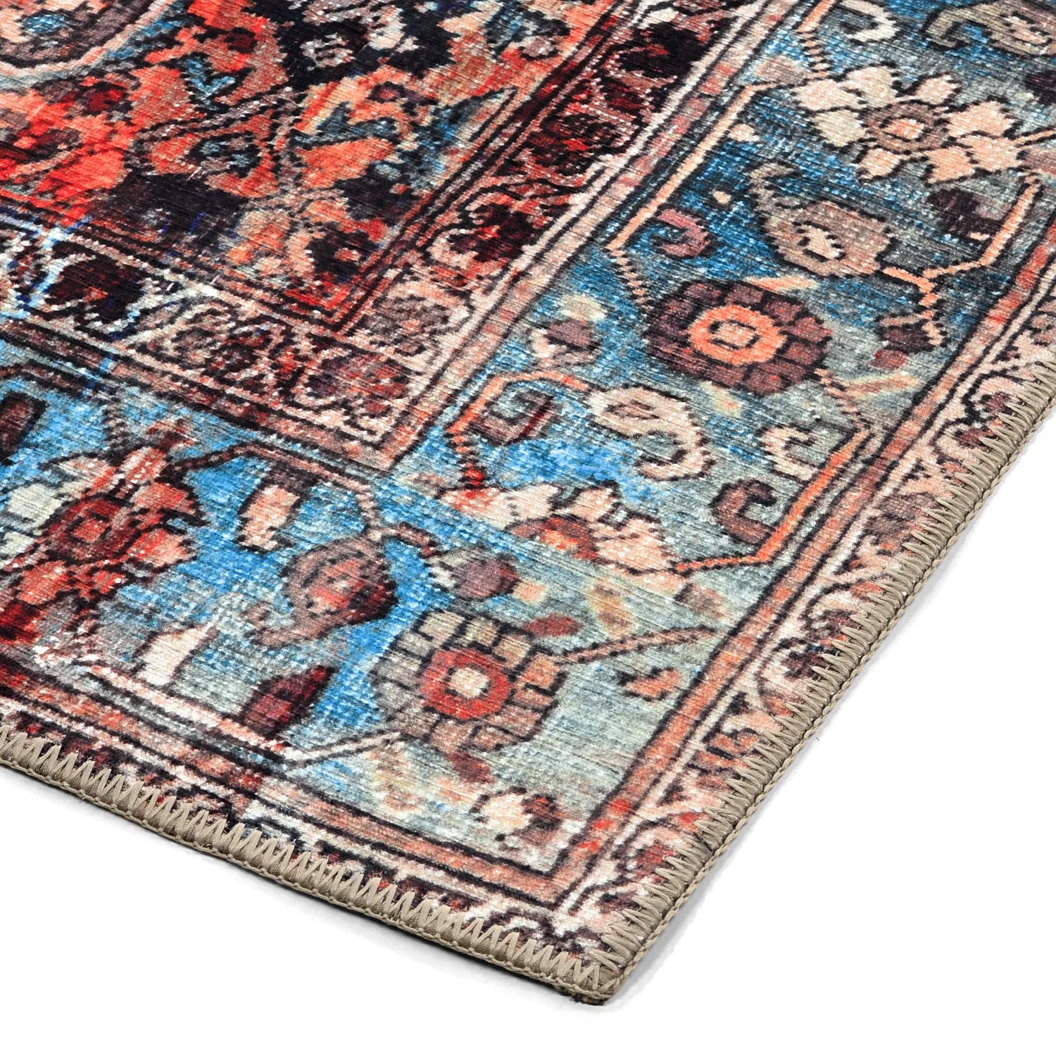Flachgewebter Teppich - Mardin (rot/blau)