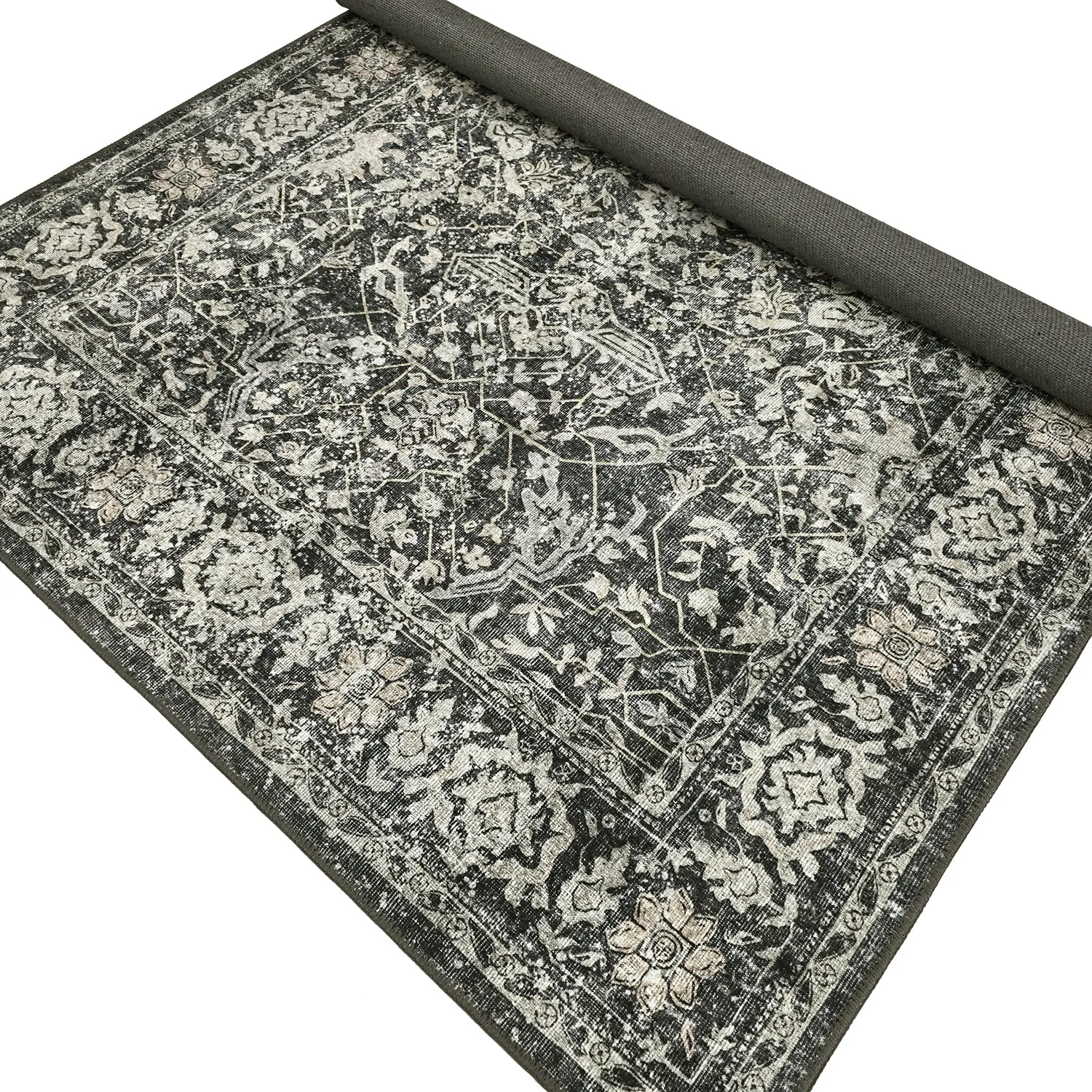 Flachgewebter Teppich - Meralis (schwarz)