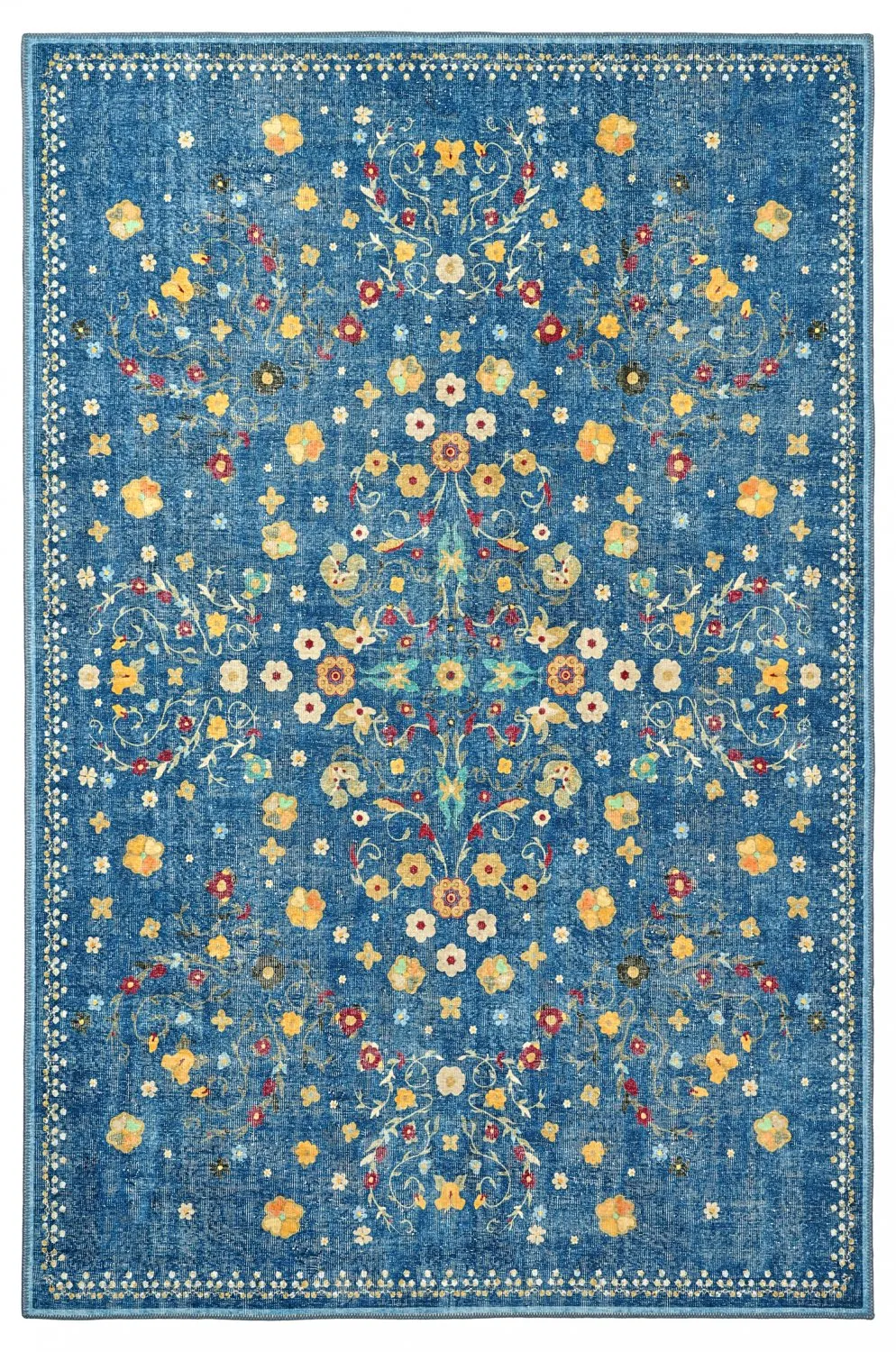 Flachgewebter Teppich - Nabilar (blau)