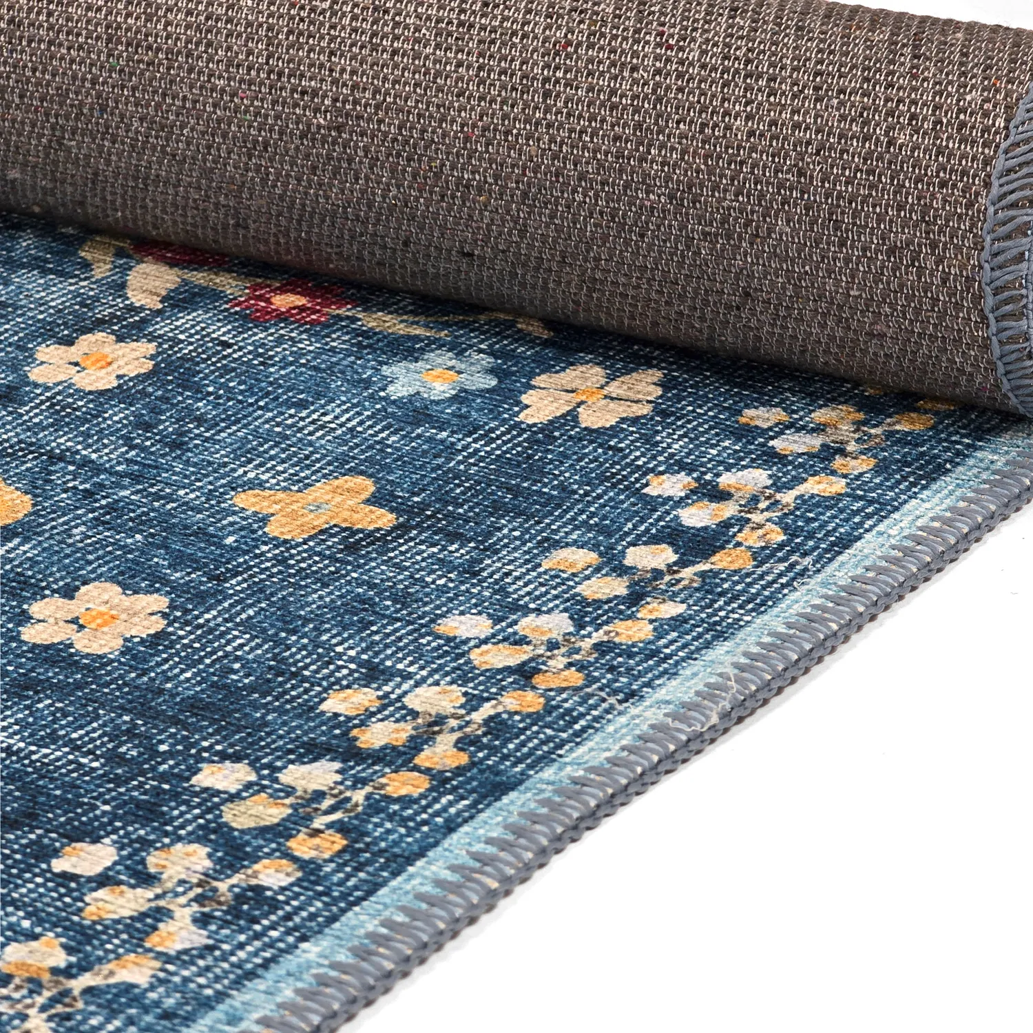 Flachgewebter Teppich - Nabilar (blau)