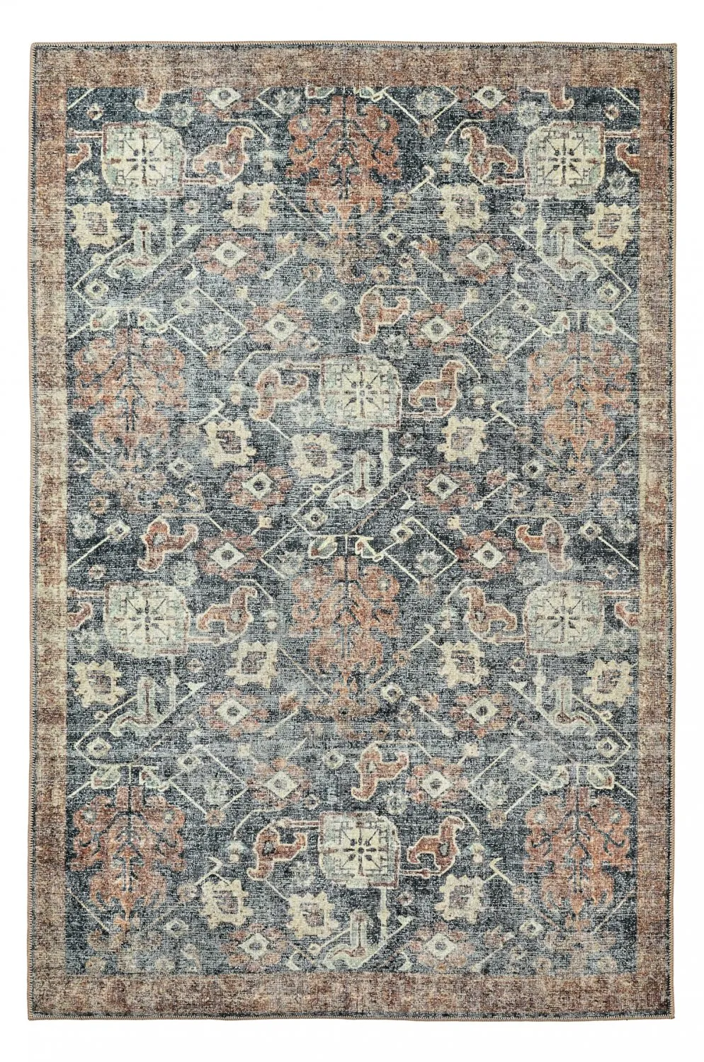 Flachgewebter Teppich - Noura (dunkelblau)