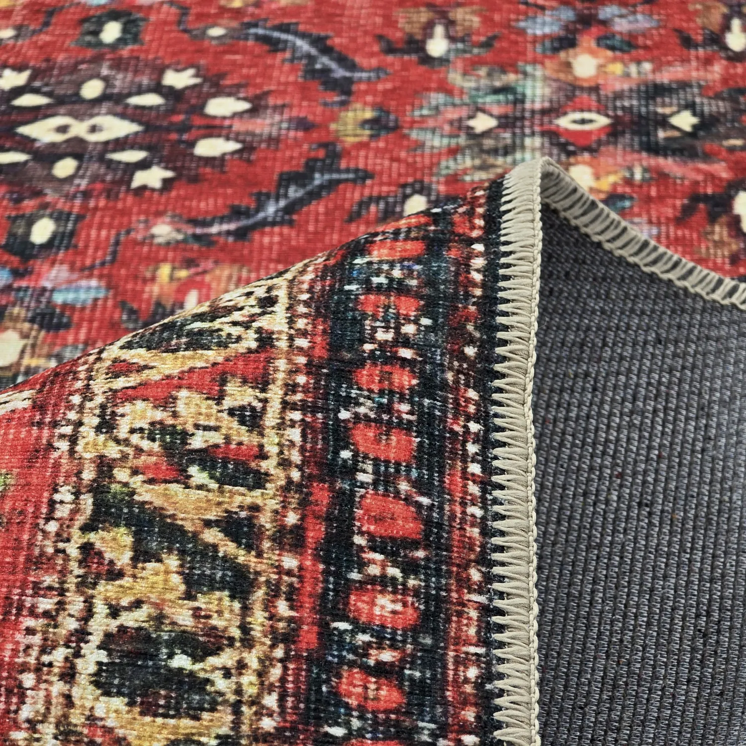 Flachgewebter Teppich - Omarien (rot)