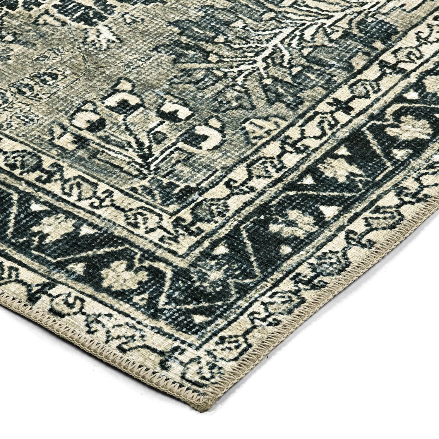 Flachgewebter Teppich - Yasirah (blau/grün)