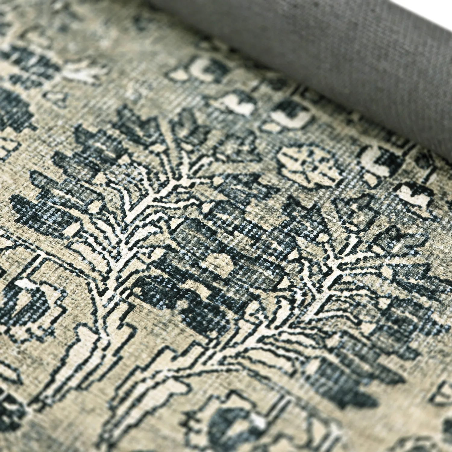 Flachgewebter Teppich - Yasirah (blau/grün)
