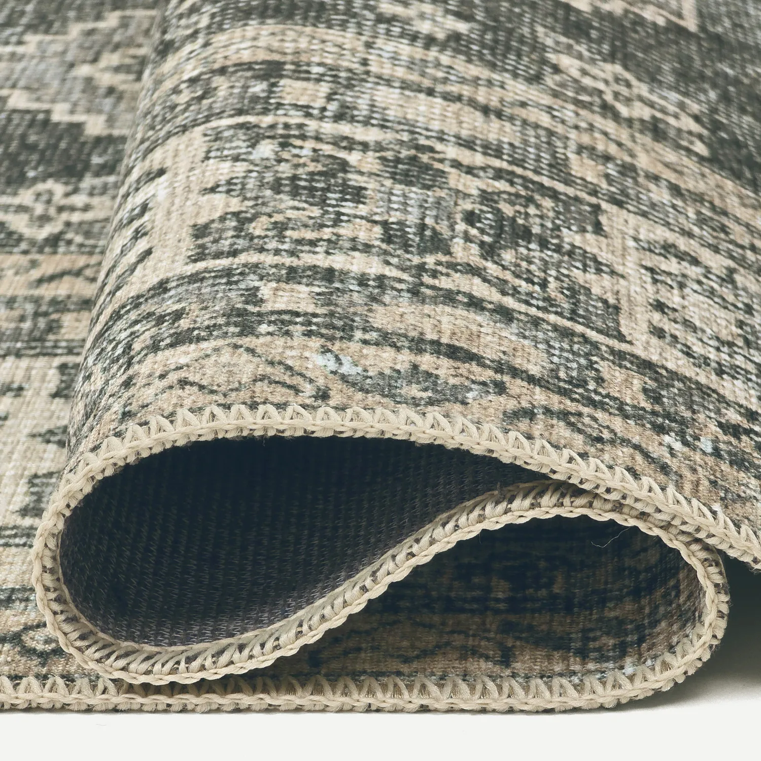 Flachgewebter Teppich - Zuleina (grün)