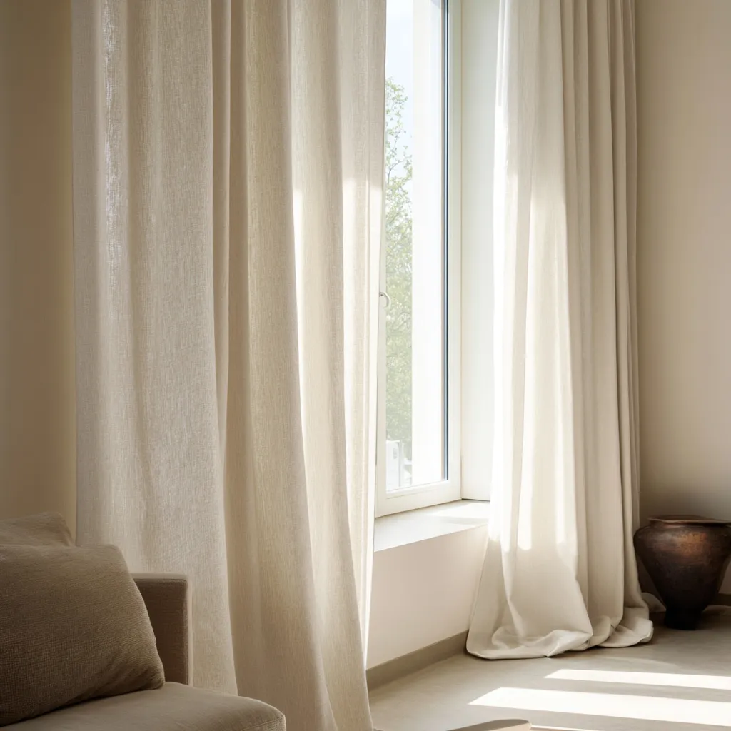 Vorhänge - Gardine in Leinenoptik Andrada (beige)