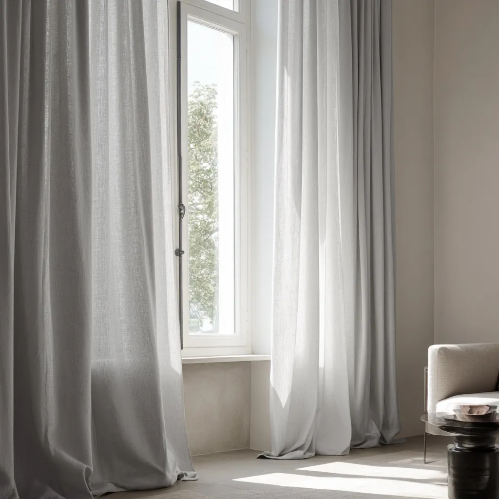Vorhänge - Gardine in Leinenoptik Andrada (grau)